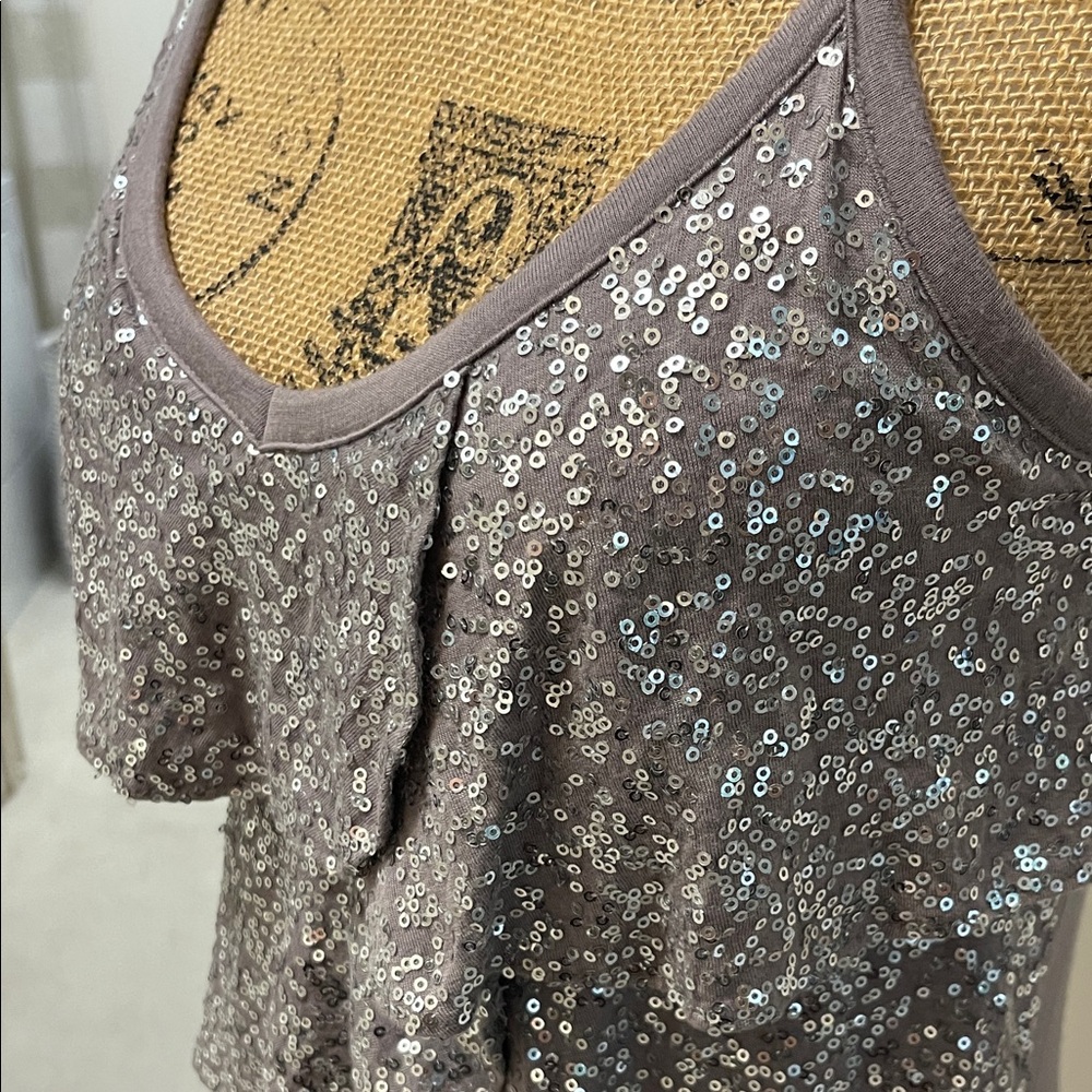 INC International Concepts Silver Sequin Camisole - Picture 2 of 5